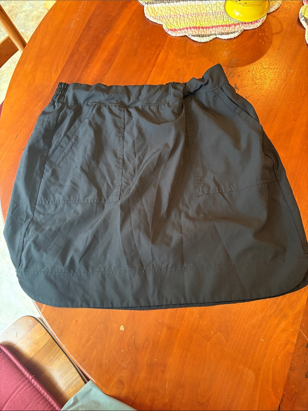 RBX Black Elastic-Waist Skort with Front Pockets